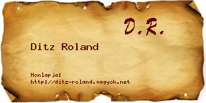 Ditz Roland névjegykártya